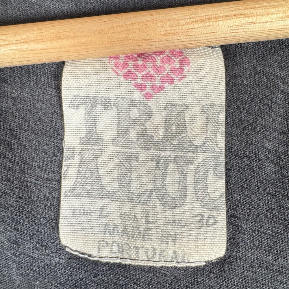 Zara Trafaluc Black Slub Jersey V-Neck Pocket T-Shirt Womens L | Basic - Picture 3 of 6